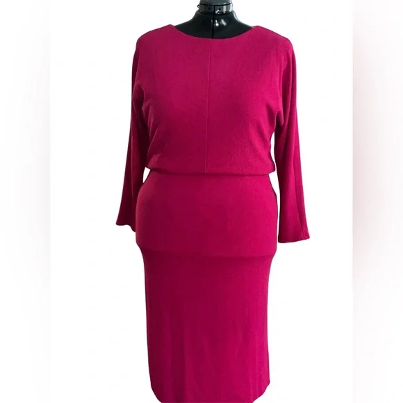 Heidi Daus Dolman Sleeve Blouson Dress Magenta 1X NWT Designer Hot Pink - Picture 3 of 7